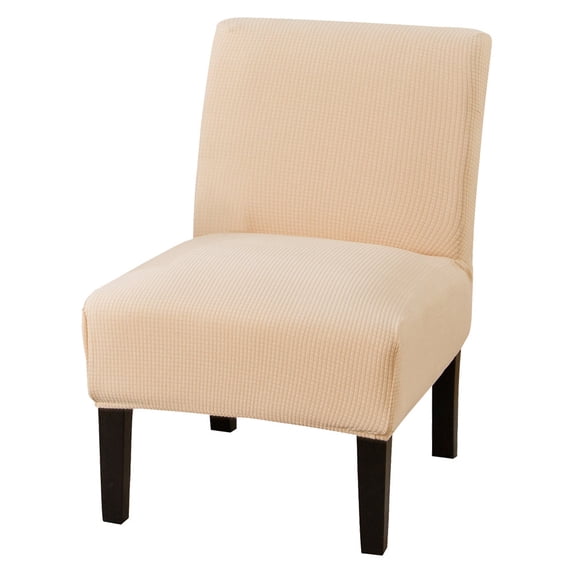 CJC Armless Accent Chair Covers Stretch Couch Slipcovers Removable Furniture Protector Covers for Home Hotel, Beige