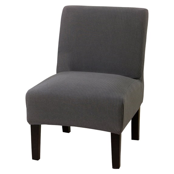 CJC Armless Accent Chair Covers Stretch Couch Slipcovers Removable Furniture Protector Covers for Home Hotel, Silver Gray