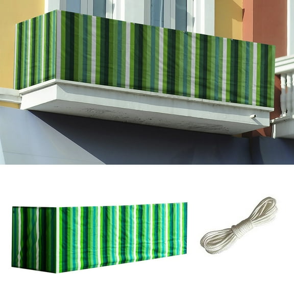 CJC Balcony Privacy Screen Cover, Privacy Screen Balcony Shield for Porch Deck Backyard Patio, 3'x16.5', Green