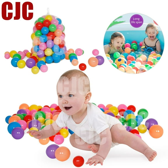 CJC Ball Pit Balls 400 PCS for Baby and Toddler Crush Proof Balls Colorful Pit Balls in Reusable for Kids Pets with Storage Bag BPA Free