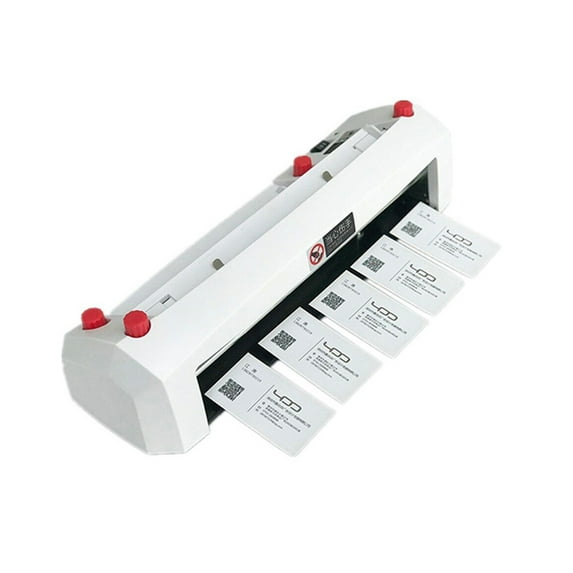 CJC Business Card Cutter Automatic Binding Machine Auto Feeding Electric Card Cutter Adjustable Name Card Slitter for 3.5"x2" Card - 110V