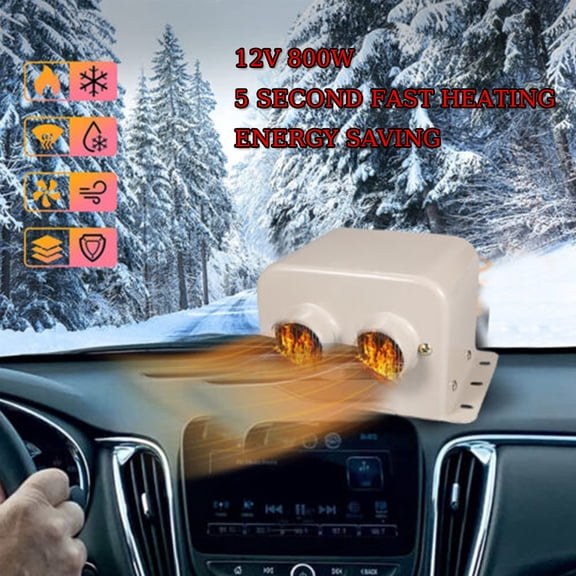 CJC Car Heater Kit, 5 Second Fast Heating Defrost Windscreen Demister Defogger Portable Car Heating Machine for Winter (12V 800W)