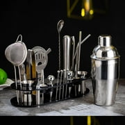 CJC Cocktail Shaker Set, 23-Piece Stainless Steel Bartender Kit, Professional Bar Tools for Drink Mixing, Home, Bar, Party