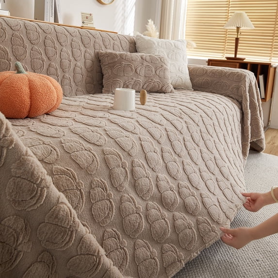 CJC Couch Cover for Pets, Sofa Slipcover for 2 Cushion Couch Sectional L Shape Sofa Cover, Dog & Kids Protective Throw Cover (Khaki, 71" x 150")