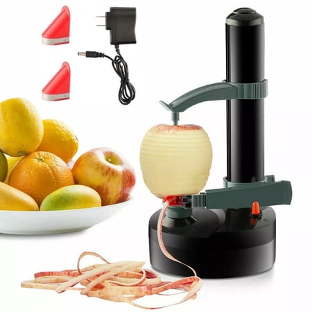 CJC Electric Potato Peeler, Multifunction Electric Fruit Apple Peeler Potato Peeling Machine, Kitchen Automatic Peeling Tool, Black