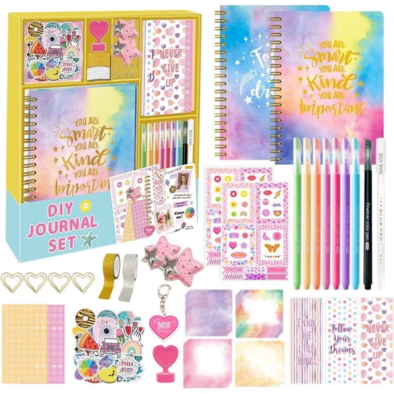 CJC Girls DIY Journal Kit Journal Set Girls Diary Scrapbook & Diary Set Journaling Art Crafts Kit for Teenage Girl