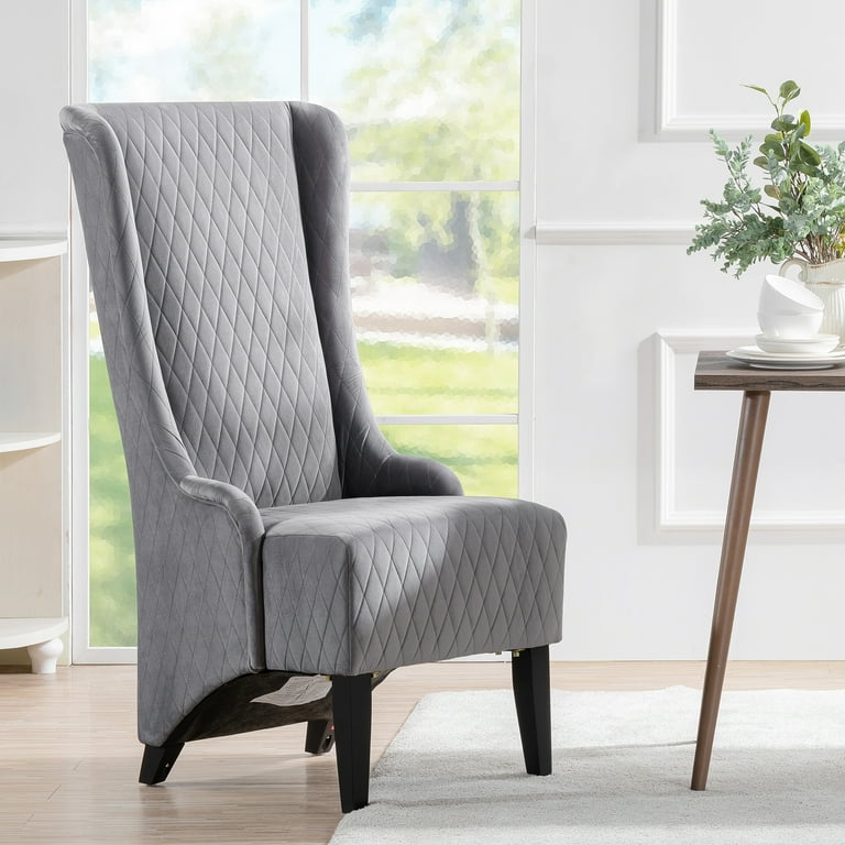Gray high 2025 back accent chair
