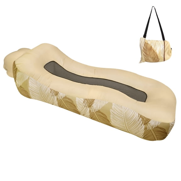 CJC Inflatable Lounger, Inflatable Couch, Waterproof Beach Bed Camping Chair Air Sofa for Hiking Traveling Beach Park Picnics & Music Festivals (Khaki)