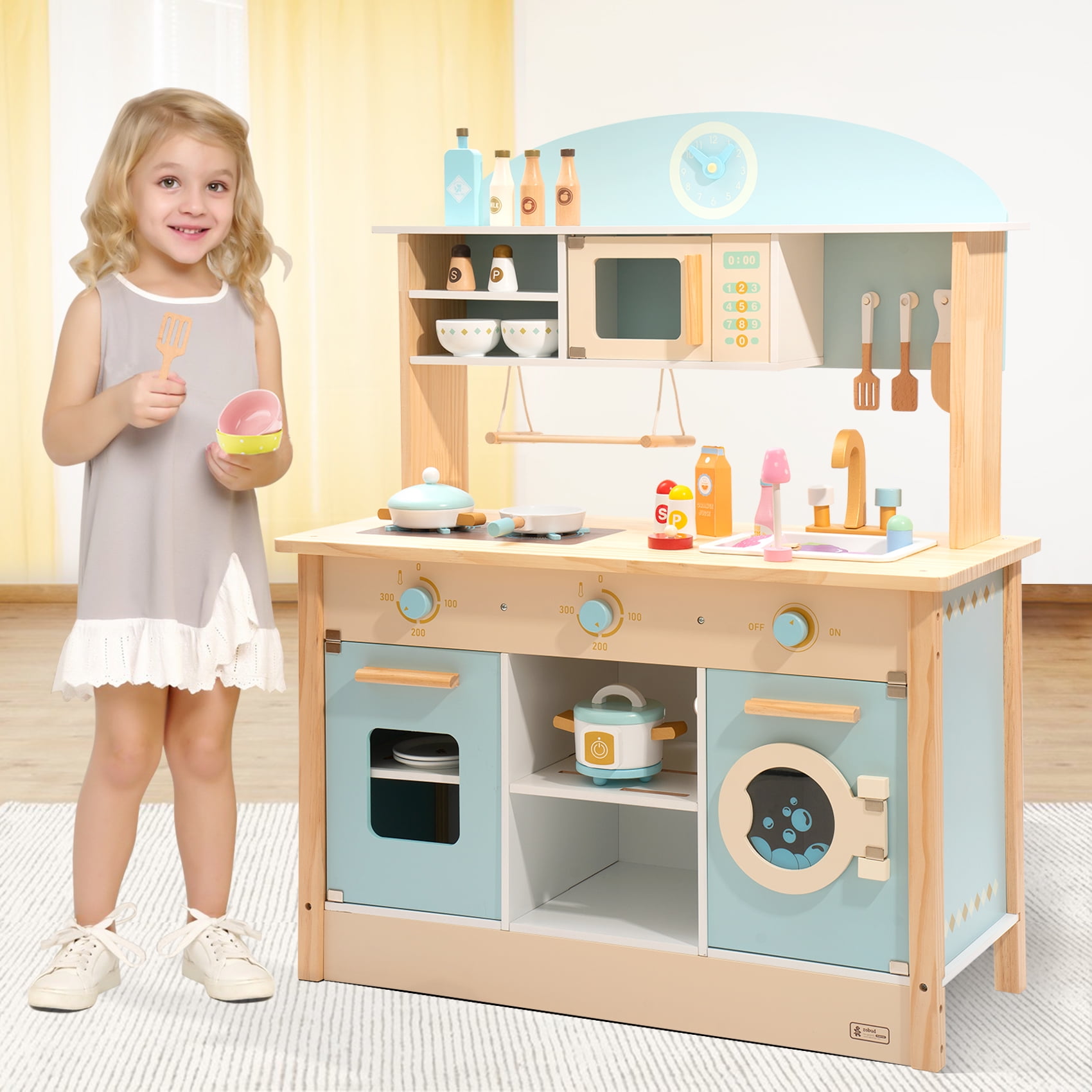 CJC Kids Kitchen Playset with Microwave and Washing Machine, Role