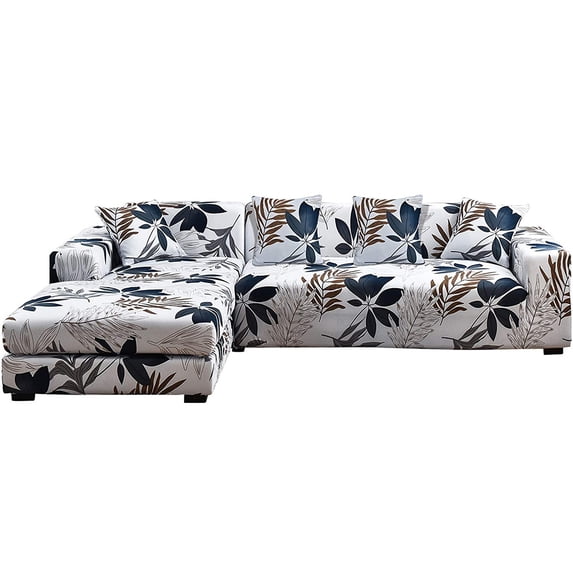CJC L Shape Sofa Covers Sectional Sofa Couch Covers 2Pcs Stretch Sofa Slipcovers with 4Pcs Pillowcases for L-Shape 3+3 Seaters, 9 Colors