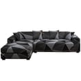 thumbnail image 1 of CJC L Shape Sofa Covers Sectional Sofa Couch Covers 2Pcs Stretch Sofa Slipcovers with 4Pcs Pillowcases for L-Shape 3+3 Seaters, 9 Colors, 1 of 10