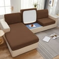 thumbnail image 1 of CJC Stretch Wear-Resistant Polyester Spandex Sofa Slipcover, Coffee, 1 of 9