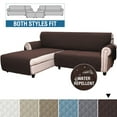 thumbnail image 1 of CJC L-Shaped Sofa Cover Reversible Sofa Slipcovers Sectional Couch Cover Chaise Lounge Slip Cover Furniture Protector for Pets Kids (Brown, L), 1 of 9