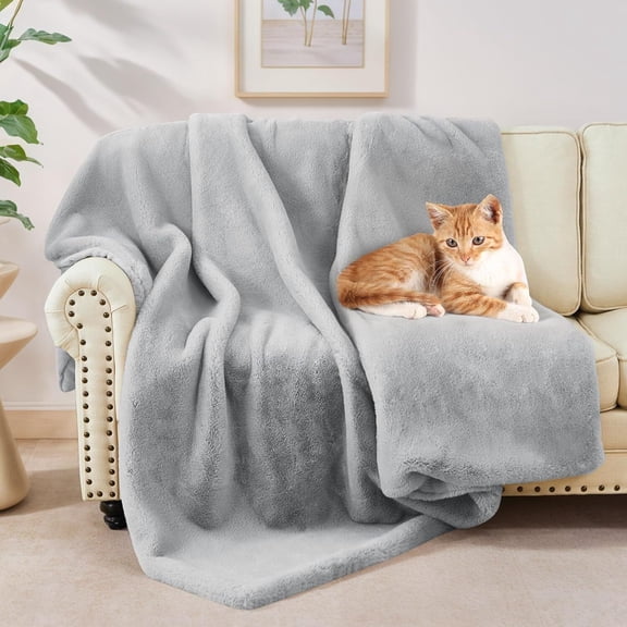 CJC Luxury 1000GSM Faux Fur Throw Blanket Super Heavy Warm Cozy Blankets for Couch Bed Sofa Plush Elegant Soft Reversible Blanket for Living Room Bedroom