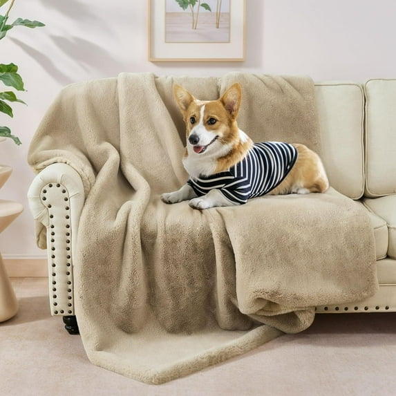 CJC Luxury 1000GSM Faux Fur Throw Blanket Super Heavy Warm Cozy Blankets for Couch Bed Sofa Plush Elegant Soft Reversible Blanket for Living Room Bedroom