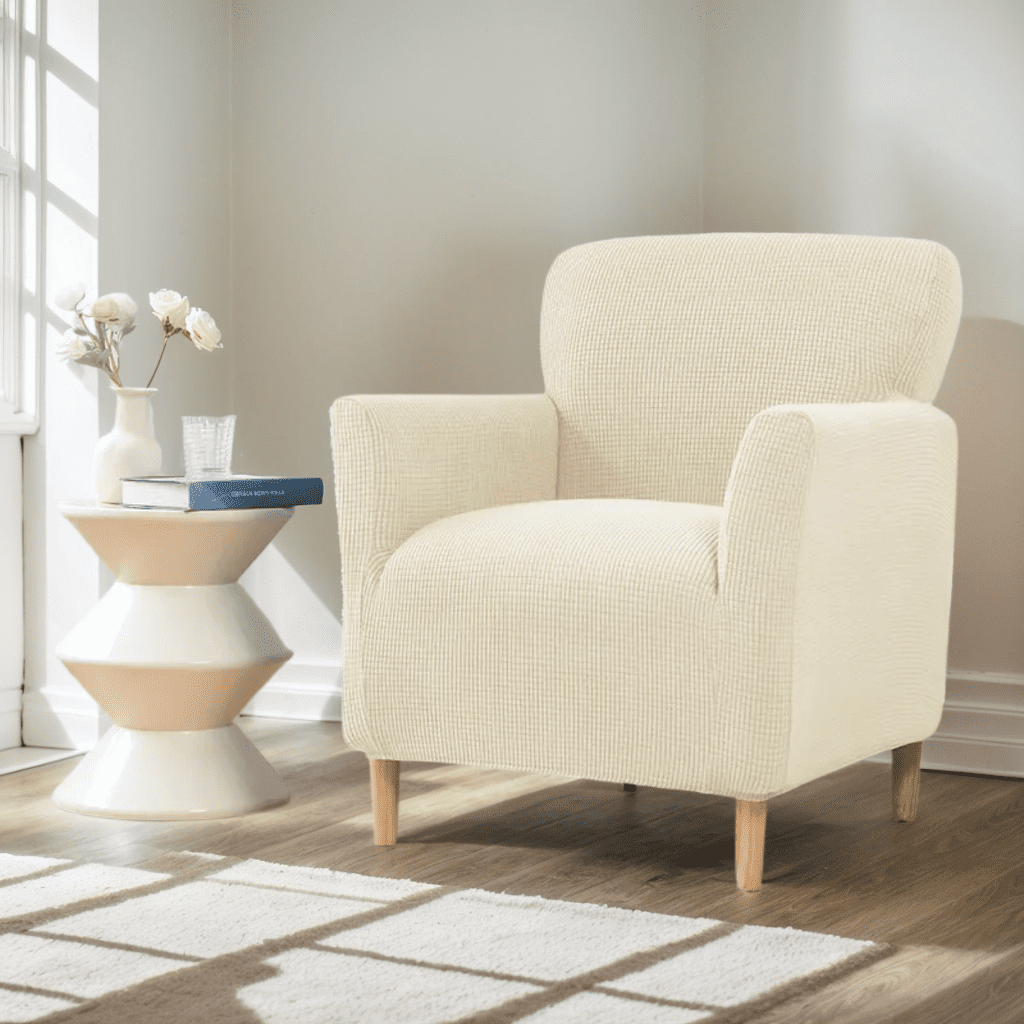 CJC Luxury Velvet Chair Slipcover with Arms Stretch Armchair Slipcovers ...