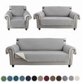 thumbnail image 1 of CJC Non-slip Sofa Cover Reversible Quilted Couch Slipcover Water Resistant Furniture Protector for Kids Pet, 1-Seater, Light Gray, 1 of 7