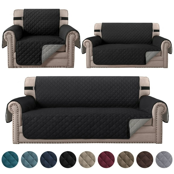 CJC Non-slip Sofa Cover Reversible Quilted Couch Slipcover Waterproof Tear Resistant Furniture Protector for Kids Pets, 3 Sizes & 9 Colors