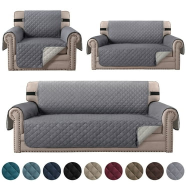 CJC Non-slip Sofa Cover Reversible Quilted Couch Slipcover Waterproof Tear Resistant Furniture Protector for Kids Pets, 3 Sizes & 9 Colors