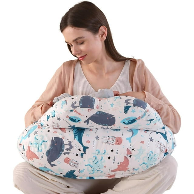 CJC Nursing Pillow Multifunctional Pregnancy Pillow with 100 Cotton Pillowcase U Shaped