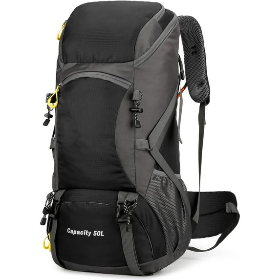 CJC Outdoor Backpack Waterproof Lightweight Travel Rucksack 50L High Capacity for Men&Women with Rain Cover for Camping Trekking Hiking Outdoor Sports