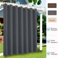 thumbnail image 1 of CJC Outdoor Curtains, Sunscreen Blackout Curtains, Thermal Insulated Grommet Top Curtain, 100" x 84" | 1 Panel, Gray, 1 of 7