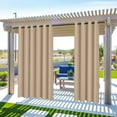 thumbnail image 1 of CJC Outdoor Patio Waterproof Curtains - Blackout, UV Protection, Solid Cabin Grommet, Pergola, Pergola, Patio, Front Porch, 1 Piece, 52*84 In, Beige, 1 of 20