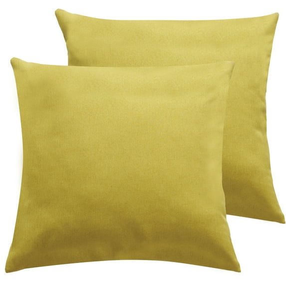 CJC Outdoor Throw Pillow Covers Waterproof 2 Pack Square Cushion Cases for Patio, Couch, Tent, Garden, Beach and Sofa, 18" x 18", Yellow