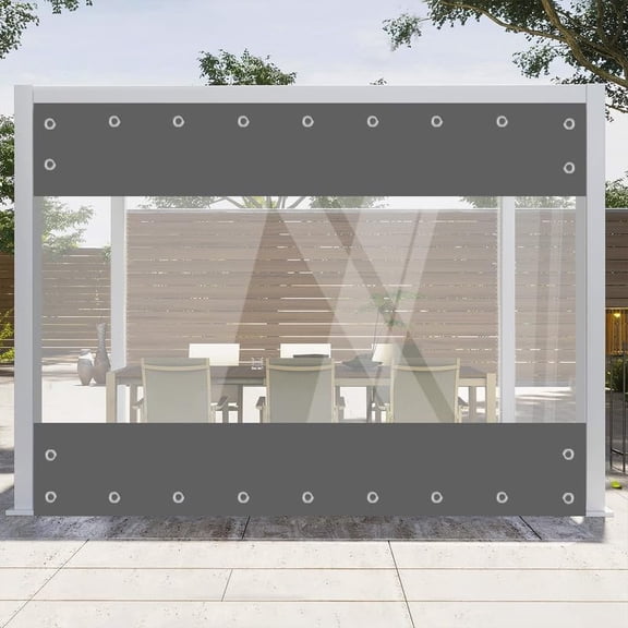 CJC Outdoor Waterproof Splice Curtain Extra Thick PVC Partition Wind-Resistant, Rainproof, Snow-Proof, Versatile Use for Patio Garden Warehouse Suitable for All Weather Conditions