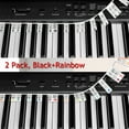 thumbnail image 1 of CJC Piano Key Stickers, 88 Full-Size Keys Piano Rake Keyboard Note Labels for Beginners Kids, Removable and Reusable (2 Pc, Black+Rainbow), 1 of 7
