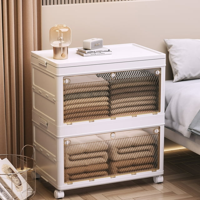 CJC Plastic Storage Bins 2/3/4/5 Tier with Lids Stackable Storage