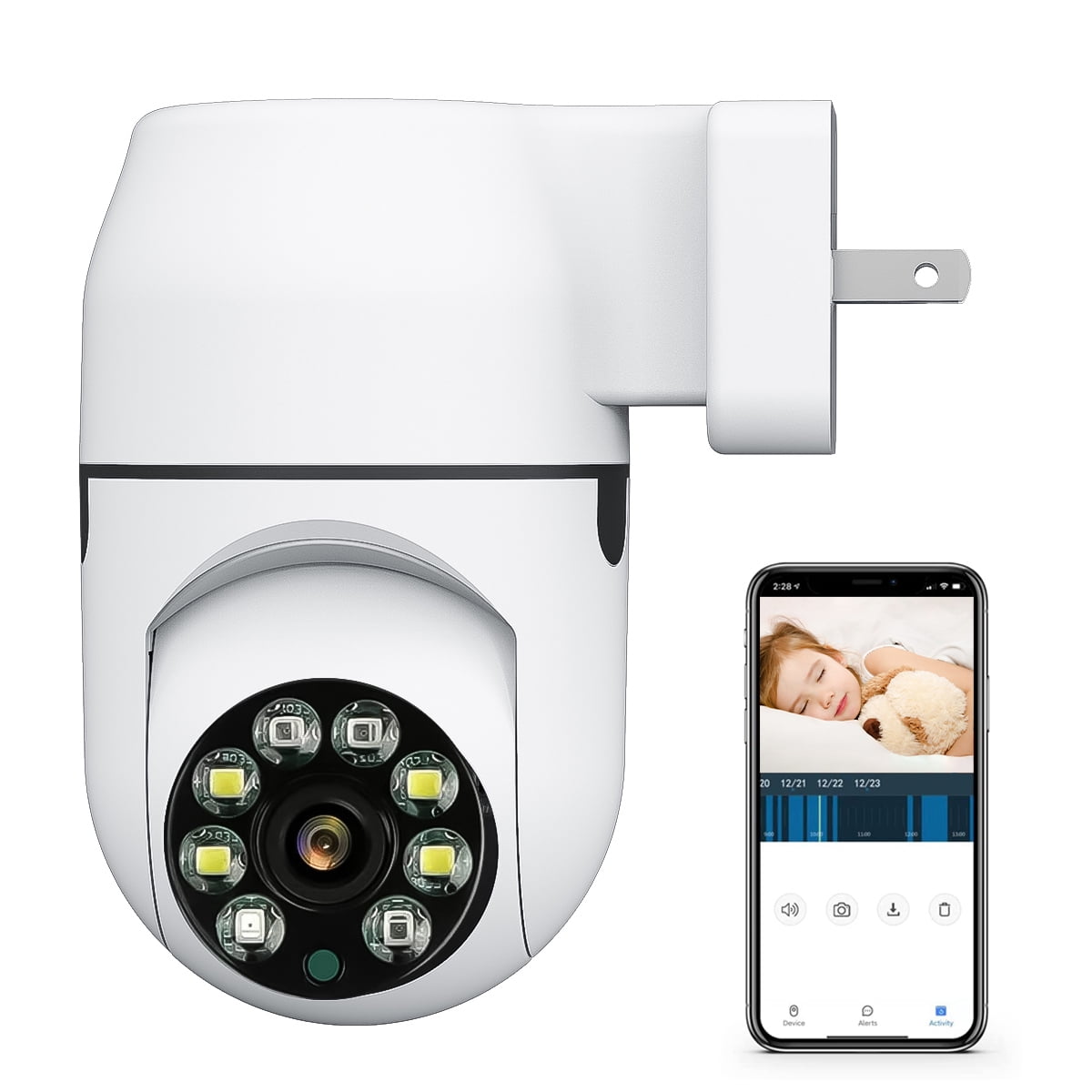 CJC Plug-in Wireless Home Security Camera 1080P HD Smart WiFi Camera ...