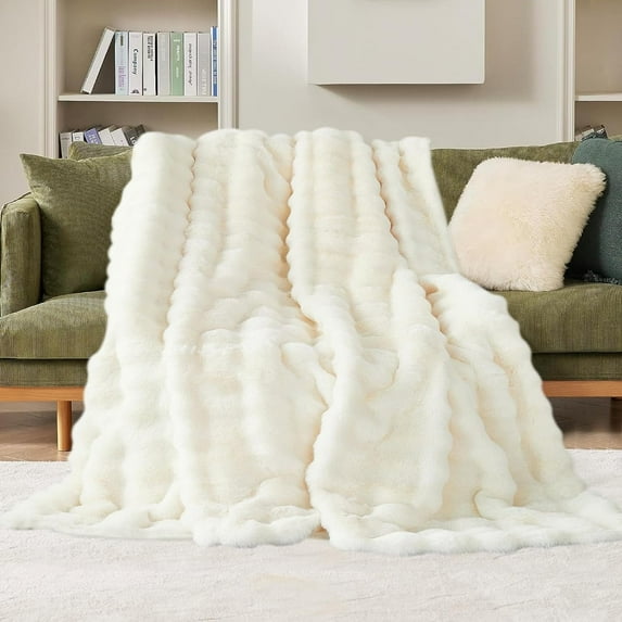 CJC Plush Fleece Blankets Soft Warm Throws for Sofa Large Fluffy Versatile Blanket Bed Throw for Bedroom, Couch, Travel,Camping