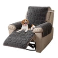 thumbnail image 1 of CJC Plush Recliner Chair Cover, Lazy Boy Chair Cover, Soft Washable Recliner Cover with Anti-Slip Elastic Straps, Pet-Friendly & Machine Washable, Gray, 1 of 12