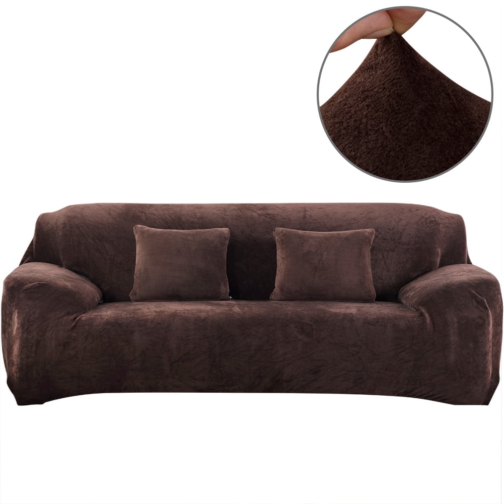CJC Plush Stretch Sofa Slipcover 1/2/3/4 Seater Thick Sofa Covers Velvet Easy Fit Elastic Fabric Sofa Protector Couch Pet Protector