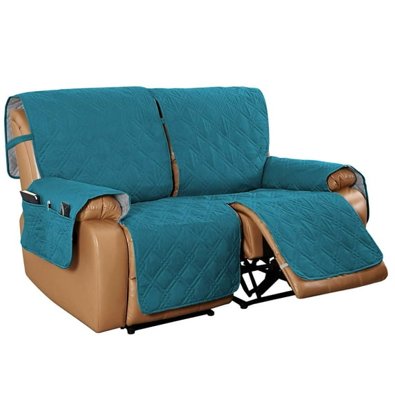 CJC Recliner Sofa Cover for 2 Seaters, Seamed Waterproof One-Piece Sofa Cushion, Armchair Slipcover with Elastic Band, for Living Room, (Deep Blue)
