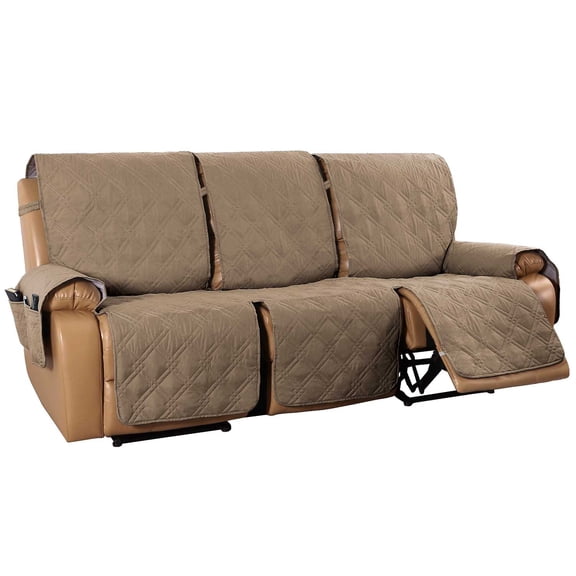 CJC Recliner Sofa Cover for 3 Seaters, Seamed Waterproof One-Piece Sofa Cushion, Armchair Slipcover with Elastic Band, for Living Room, (Taupe)