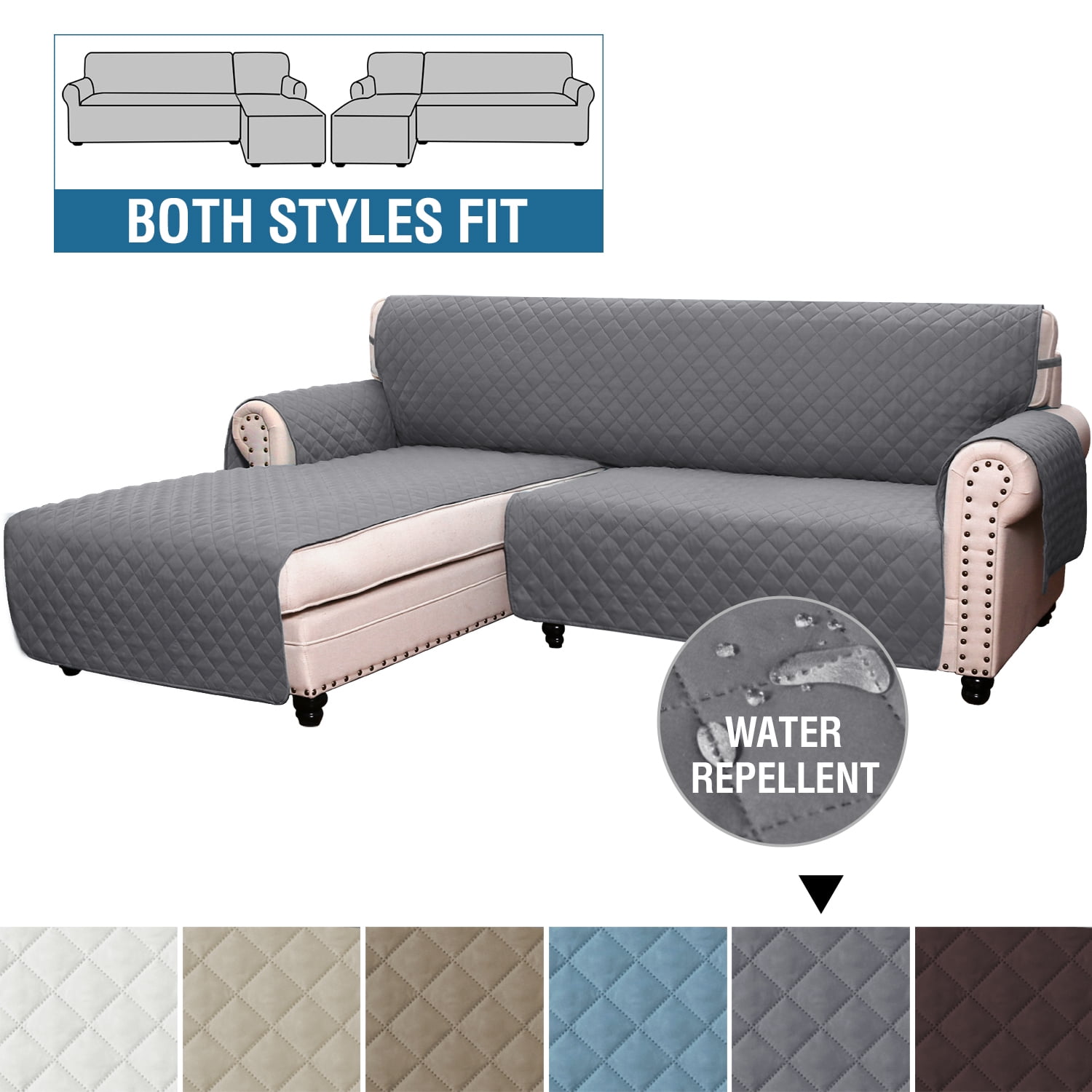 CJC Reversible Chaise Sofa Cover, L Shape Corner Sofa Bed Slipcover