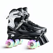 CJC Roller Skates Adjustable 4 Sizes for Kids Toddler Rollerskates with Light up Wheels for Youth Women and Men