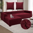 thumbnail image 1 of CJC Sectional Couch Covers Stretch L Shape Sofa Covers with Elastic Bottom, 2pcs Sofa Slipcovers for 3 + 4 Seater Sectional Chaise Slipcover (Wine Red), 1 of 8