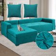 thumbnail image 1 of CJC Sectional Couch Covers Stretch L Shape Sofa Covers with Elastic Bottom, 2pcs Sofa Slipcovers for 3 + 4 Seater Sectional Chaise Slipcover (Green), 1 of 10