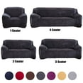 thumbnail image 1 of CJC Sofa Cover Plush Stretch 1 2 3 4 Seater Sofa Slipcover Chair Loveseat Couch Cover Furniture Protector Cover with 1 Pillowcase (1 Seater, Dark Gray), 1 of 12