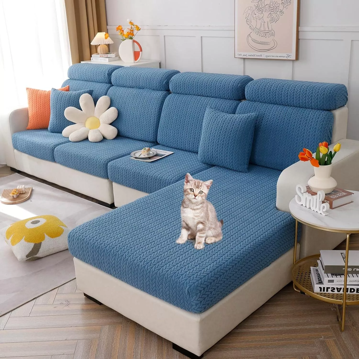 CJC Sofa Covers Universal Stretch Sofa Slipcovers Couch Seat Cover L