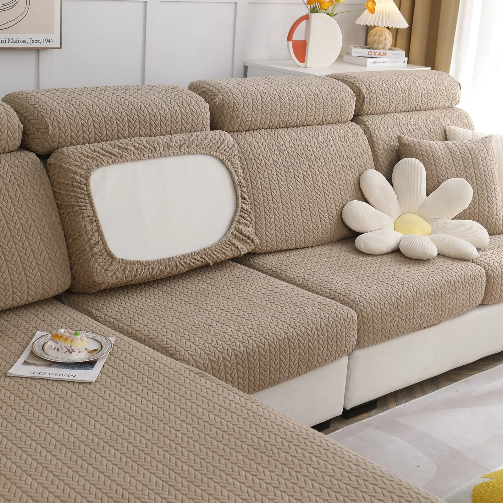 CJC Sofa Covers Universal Stretch Sofa Slipcovers Couch Seat Cover L