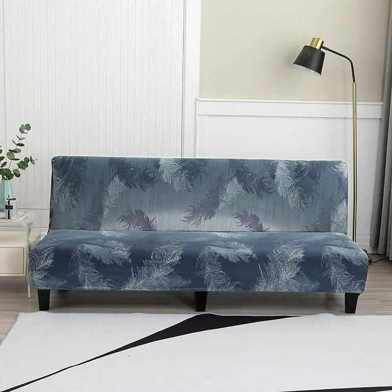 CJC Stretch Futon Slipcover Armless Sofa Cover Sofa Bed Cover Furniture Protector Without Armrests Soft with Elastic Bottom