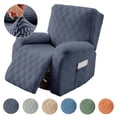 thumbnail image 1 of CJC Stretch Recliner Couch Covers, 4-Piece Recliner Chair Covers Furniture Protector with Elastic Side Pockets for Armchairs (Dark Grey), 1 of 8