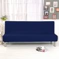 thumbnail image 1 of CJC Stretch Sofa Cover for Armless Sofa Bed - Futon Slipcover Furniture Protector without Armrests Fits 180-210cm Length (Navy Blue), 1 of 9