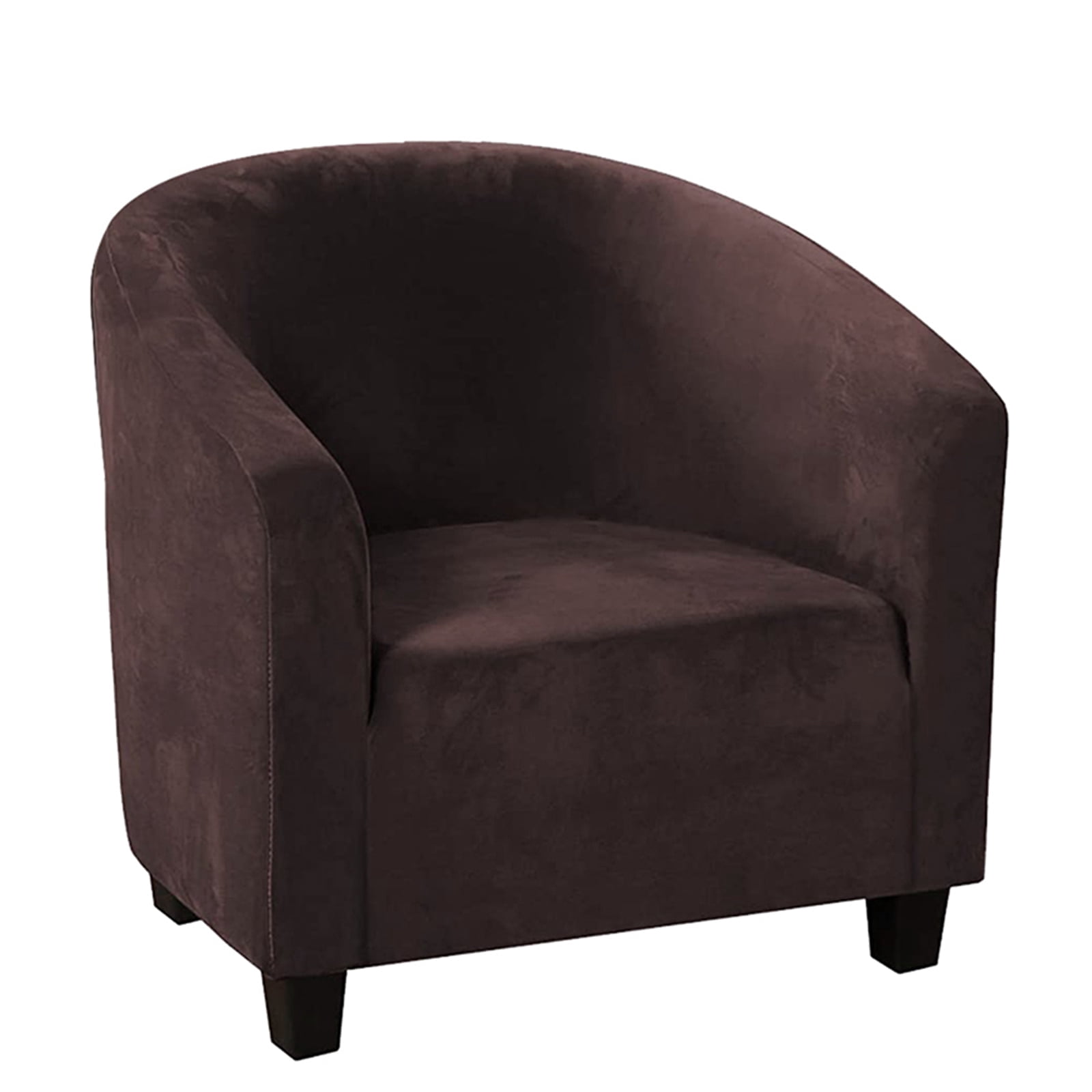 CJC Stretch Velvet Sofa Cover Club Chair Slipcover Plush Chair Covers, Spandex Elastic Armchair Couch Cover Sofa Furniture Protector for Bar Counter Living Room Internet Cafes Hotel