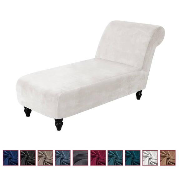 CJC Velvet Armless Lounge Chaise Slipcover Stretch Chaise Couch Cover Lounge Chair Sofa Slipcover Pet Furniture Cover