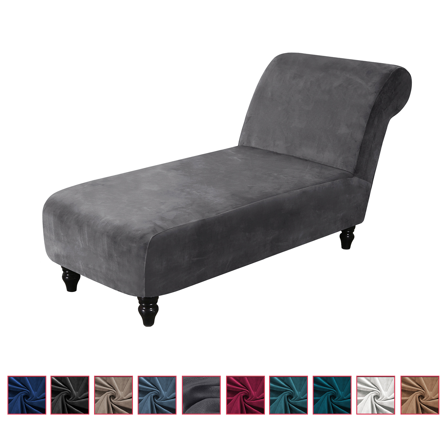 CJC Velvet Armless Lounge Chaise Slipcover Stretch Chaise Couch Cover Lounge Chair Sofa Slipcover Pet Furniture Cover - image 1 of 7